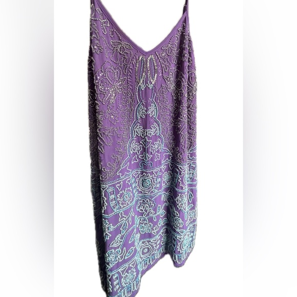 Miss Selfridge Purple-Blue Beads Embroidered Sequin style Dress US 8 - Picture 8 of 15